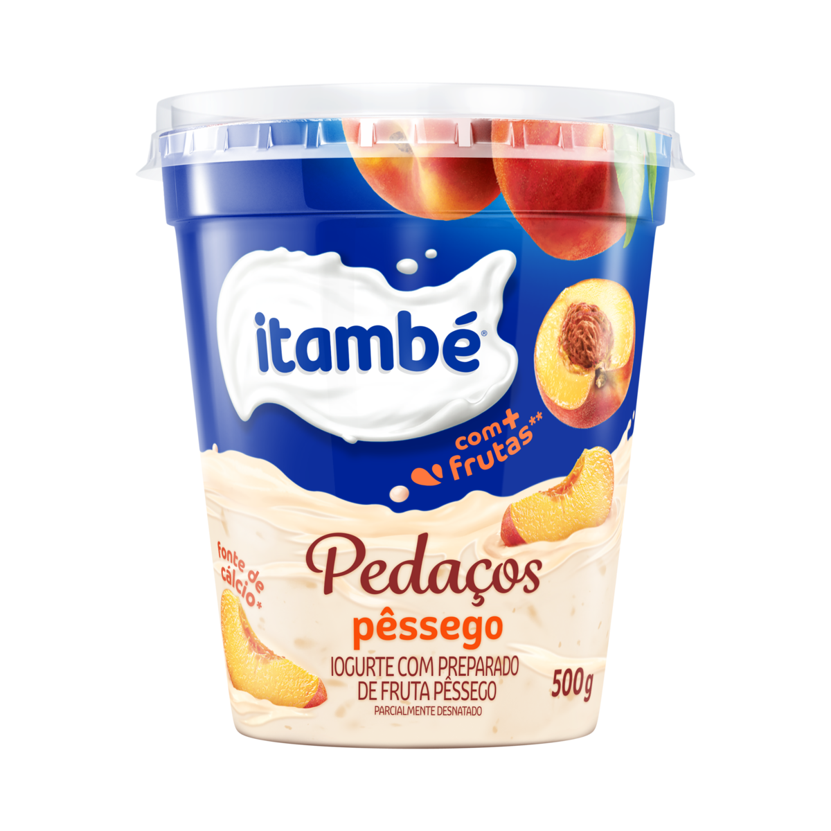 Iogurte Integral com Preparado de Fruta Pêssego Itambé Pedaços Pote 450g