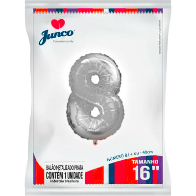 Balão Metalizado Junco 16 Prata Nº8 un