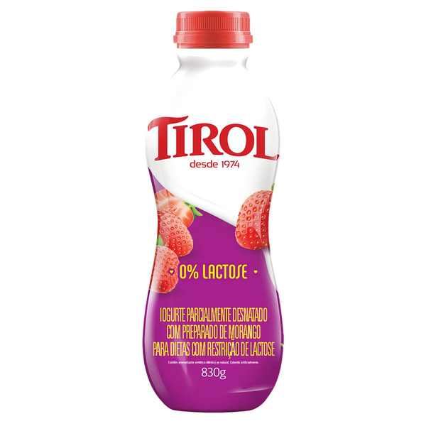 Iogurte TIROL Morango sem Lactose 830g