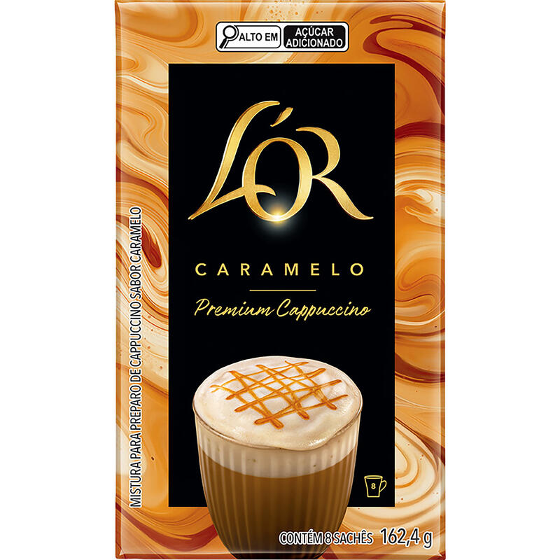 Cappuccino Solúvel Lo'r Caramelo 8x20,3g