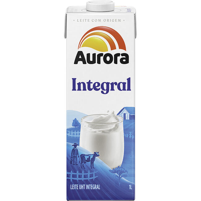 Leite Longa Vida Aurora Integral Com Tampa 1L