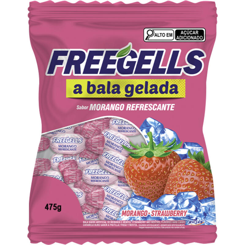 Bala Riclan Freegells Morango 475g