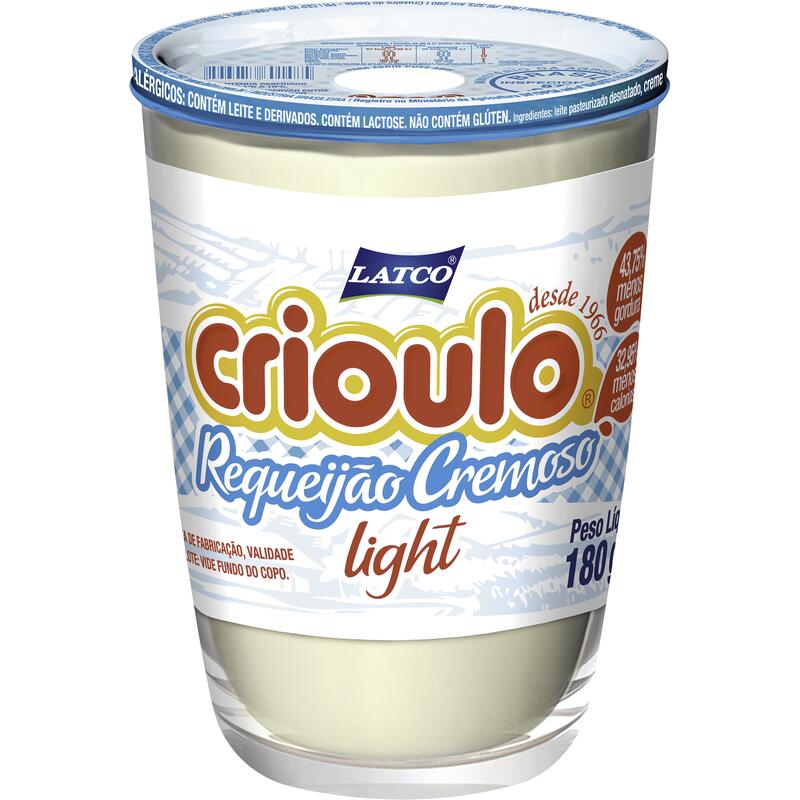 Requeijão Cremoso Crioulo Light 180g