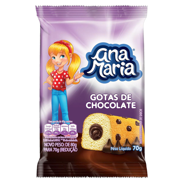 Bolinho Ana Maria Gotas de Chocolate 70g