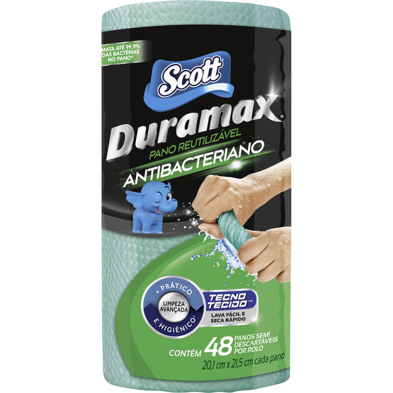 Pano SCOTT DURAMAX Antibacteriano Pacote com 48 Unidades