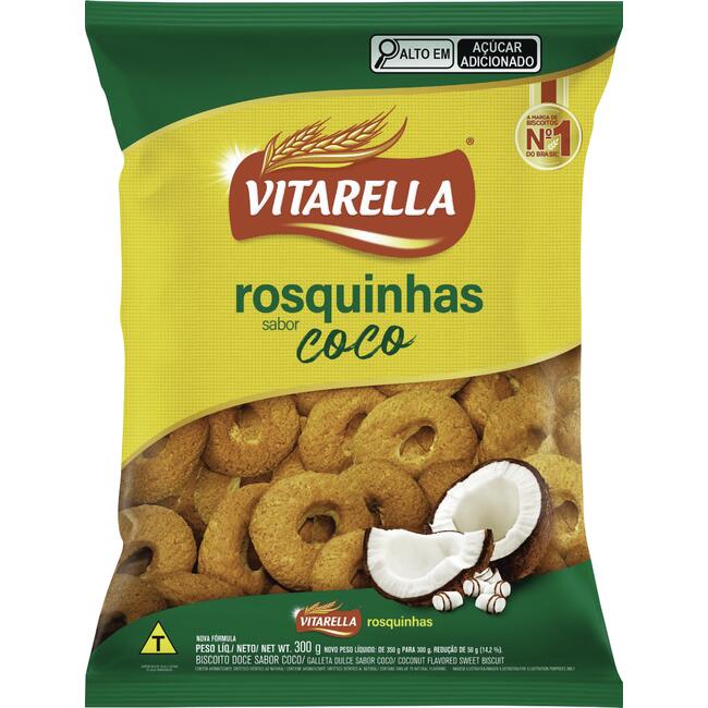 Biscoito Rosquinha Vitarella Coco 300g