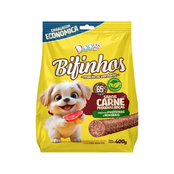 Bifinho Doogs 400g - Carne - Raças Pequenas e Médias