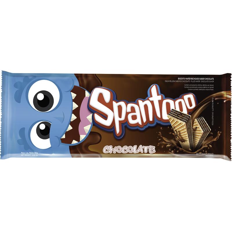 Biscoito Wafer Spantooo Chocolate 80g