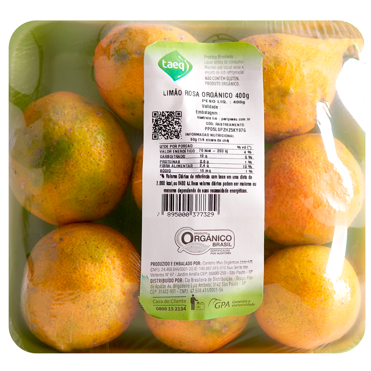 Limão Rosa Orgânico TAEQ 400g
