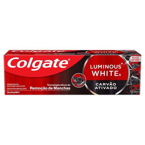 Creme Dental Clareador Colgate Luminous White Carvão Ativado 70g