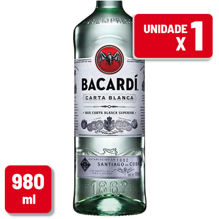 Rum Bacardi Superior Garrafa Vidro 980ml