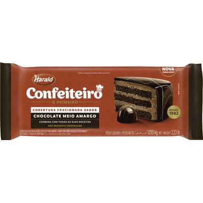 Cobertura de Chocolate Harald Conf Meio amargo 1,010kg