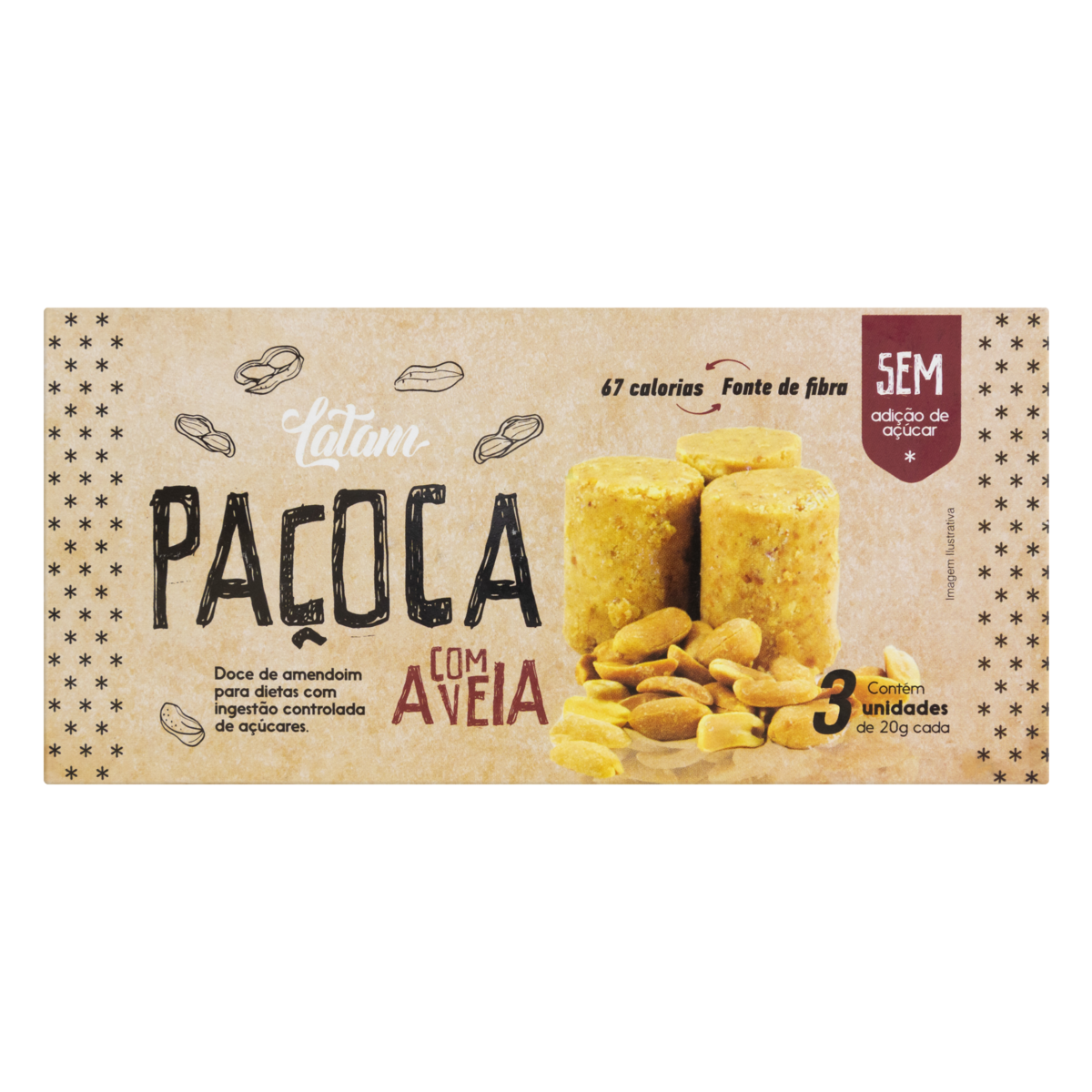 Paçoca com Aveia Latam Caixa 20g Cada