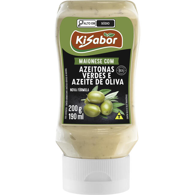 Maionese Kisabor Azeitona Verde e Azeite 200g