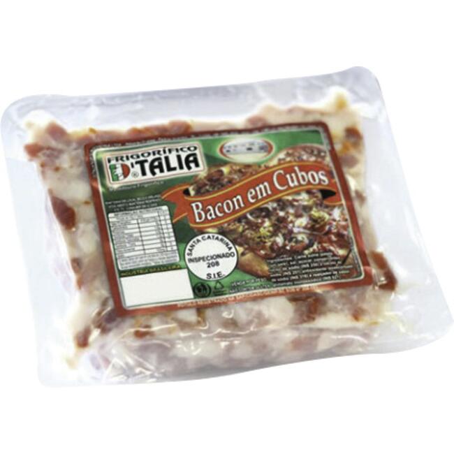 Bacon em Cubos D'Talia Defumado Preço por quilo no pacote