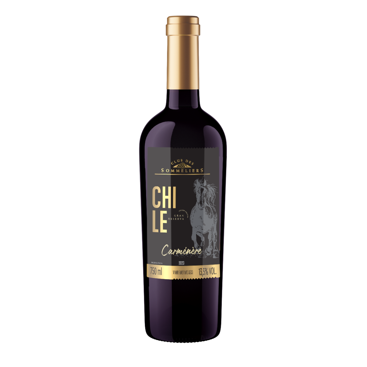 Vinho Chileno Tinto Seco Gran Reserva Club Des Sommeliers Carménère Valle del Rapel Garrafa 750ml