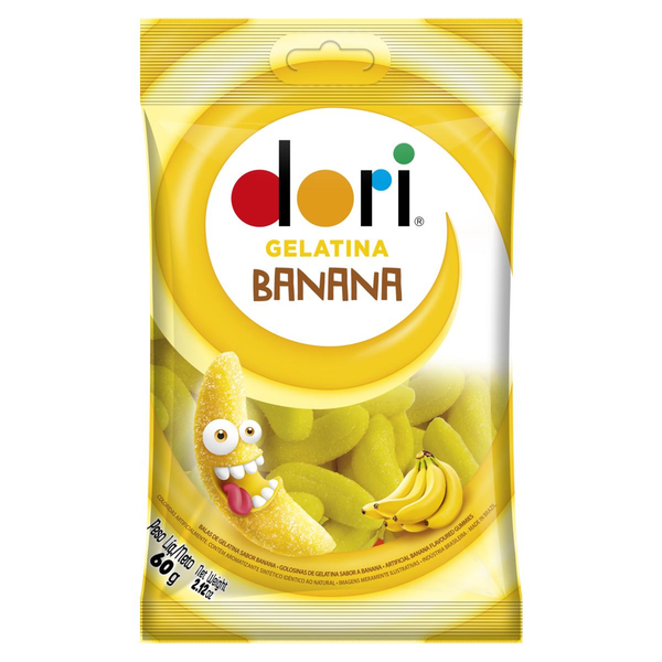 Bala de Gelatina Banana Dori Pacote 60g