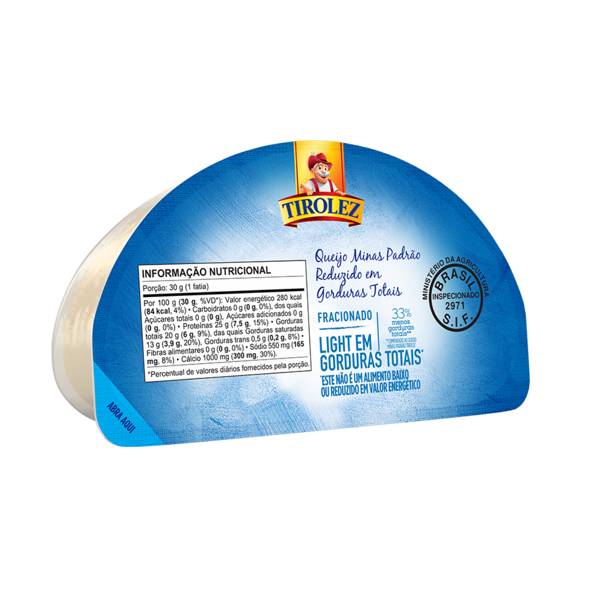 Queijo Minas Padrão Light TIROLEZ Pedaço 330g