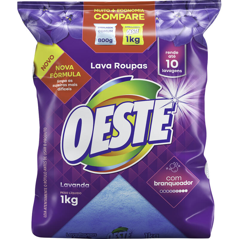 Lava Roupas em Pó Oeste Lavanda 1kg