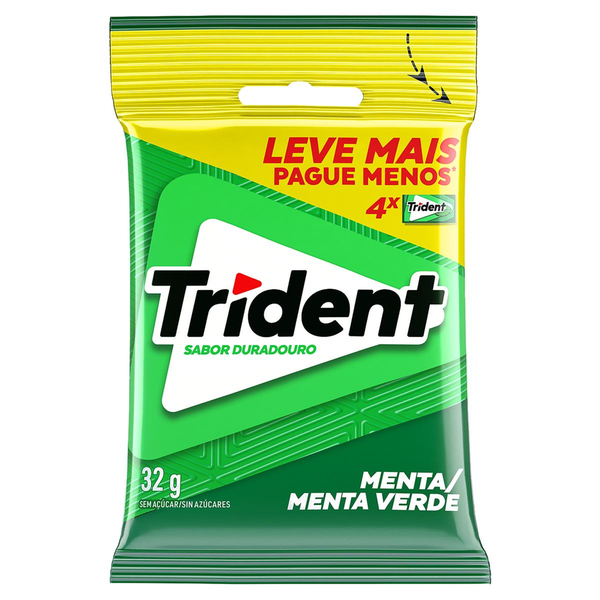 Chiclete Trident Menta 32g - Pacote Com 4 embalagens