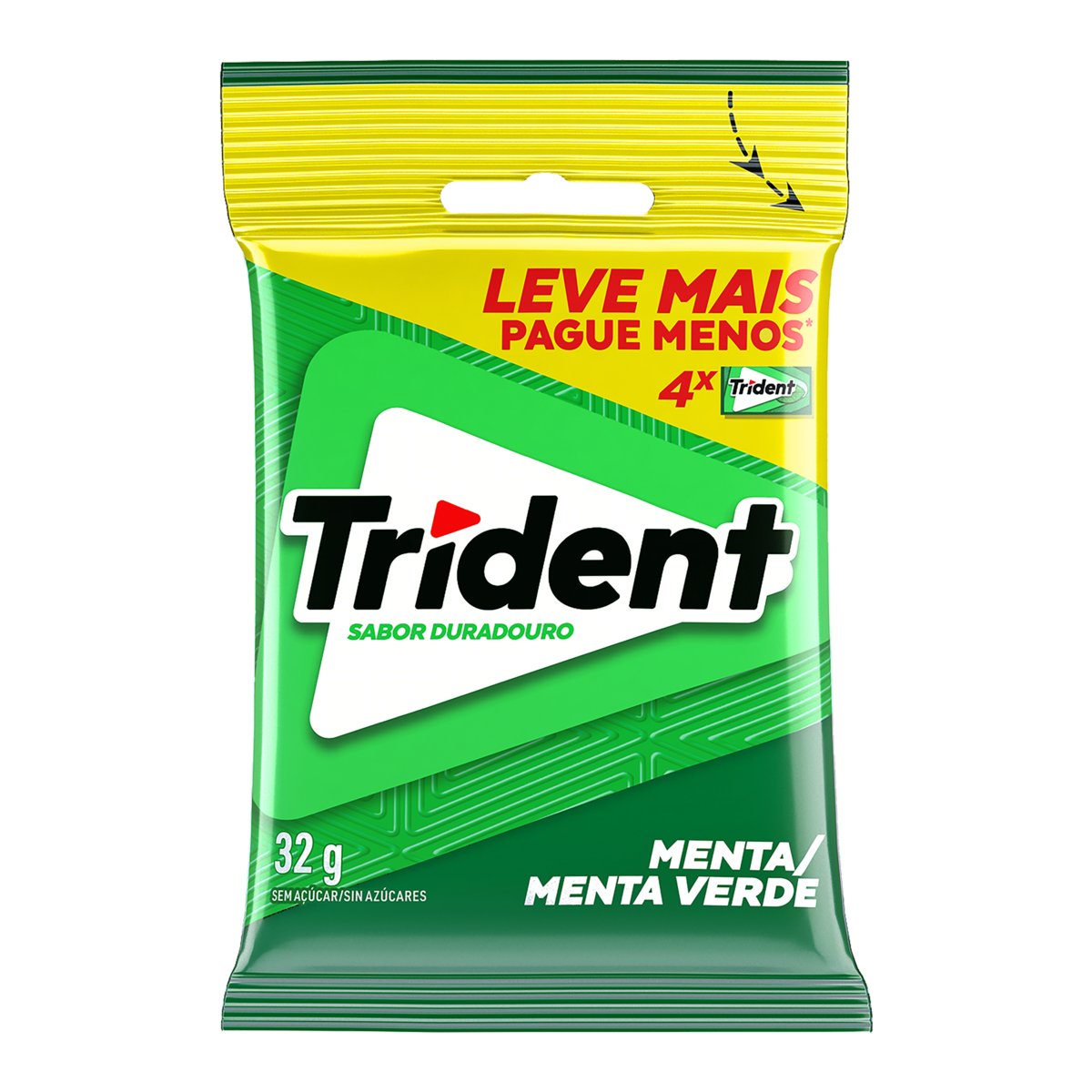 Chiclete Trident Menta 32g - Pacote Com 4 embalagens