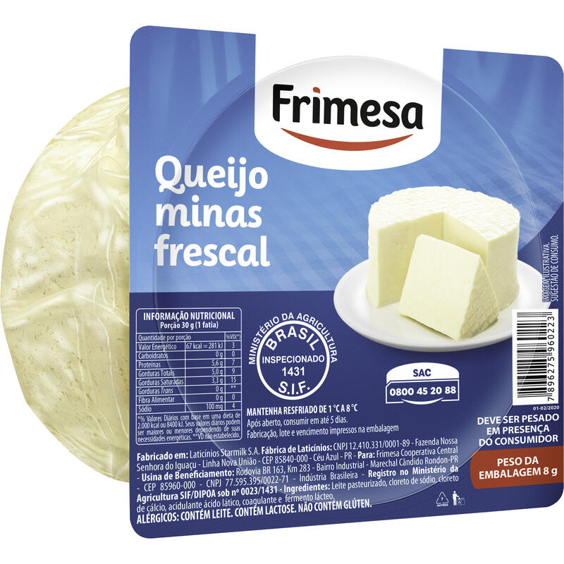 Queijo Minas Frescal Frimesa Preço por quilo na peça