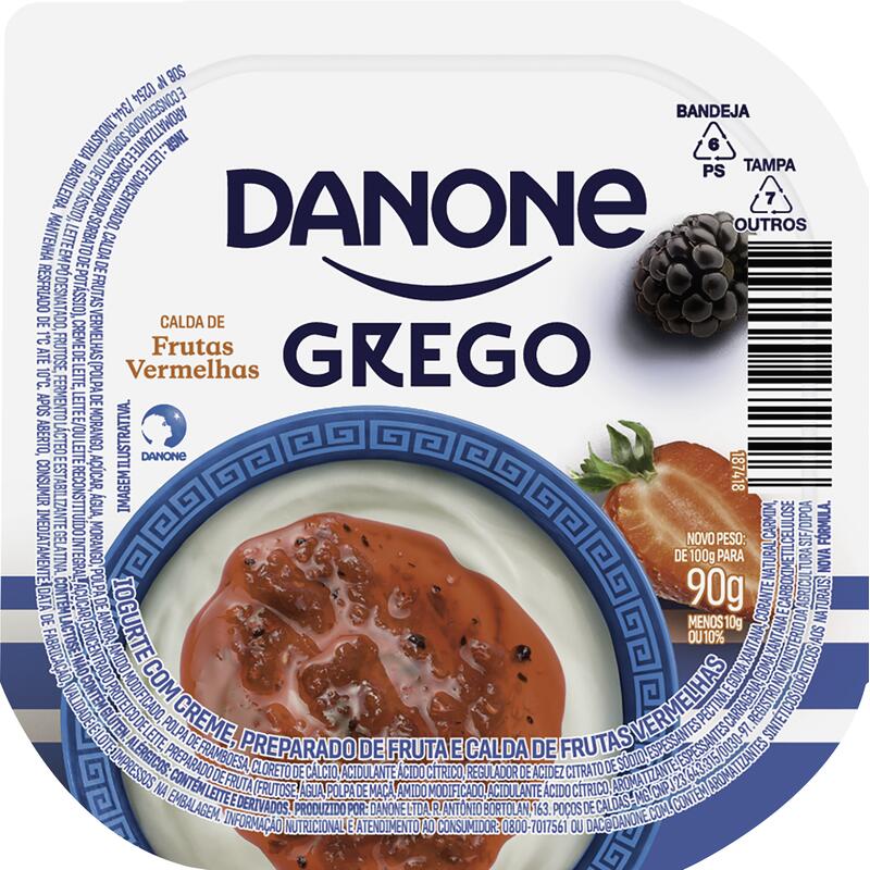 Iogurte DANONE Grego Frutas Vermelhas 90g