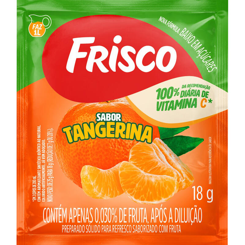 Refresco em Pó Frisco Tangerina 18g