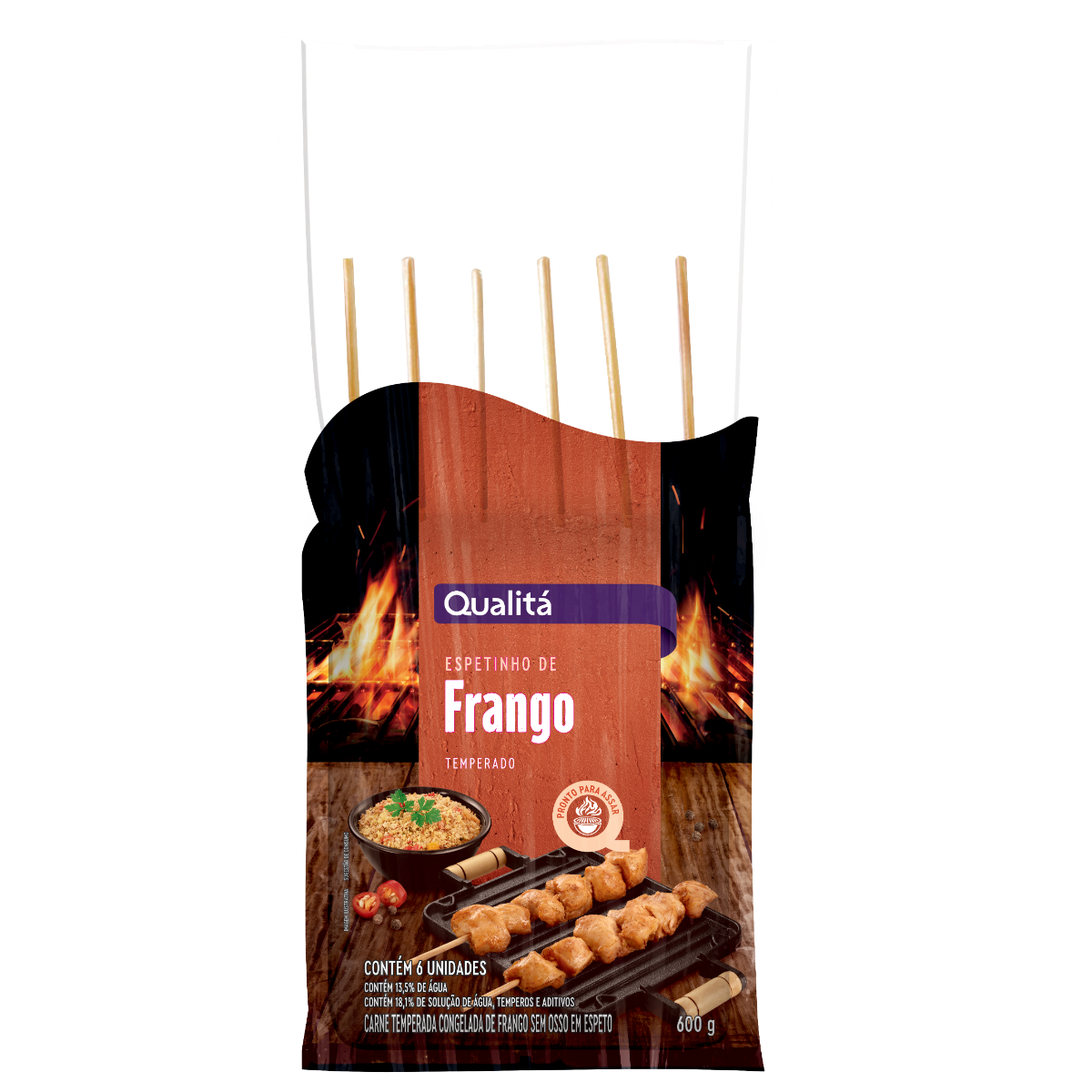 Espeto de Frango Temperado Qualitá 600g