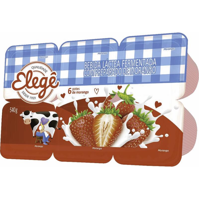 Bebida Láctea Polpa Elegê Morango 540g