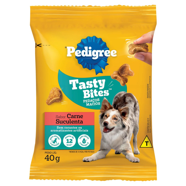 Petisco para Cães Adultos Carne Pedigree Tasty Bites Pacote 40g