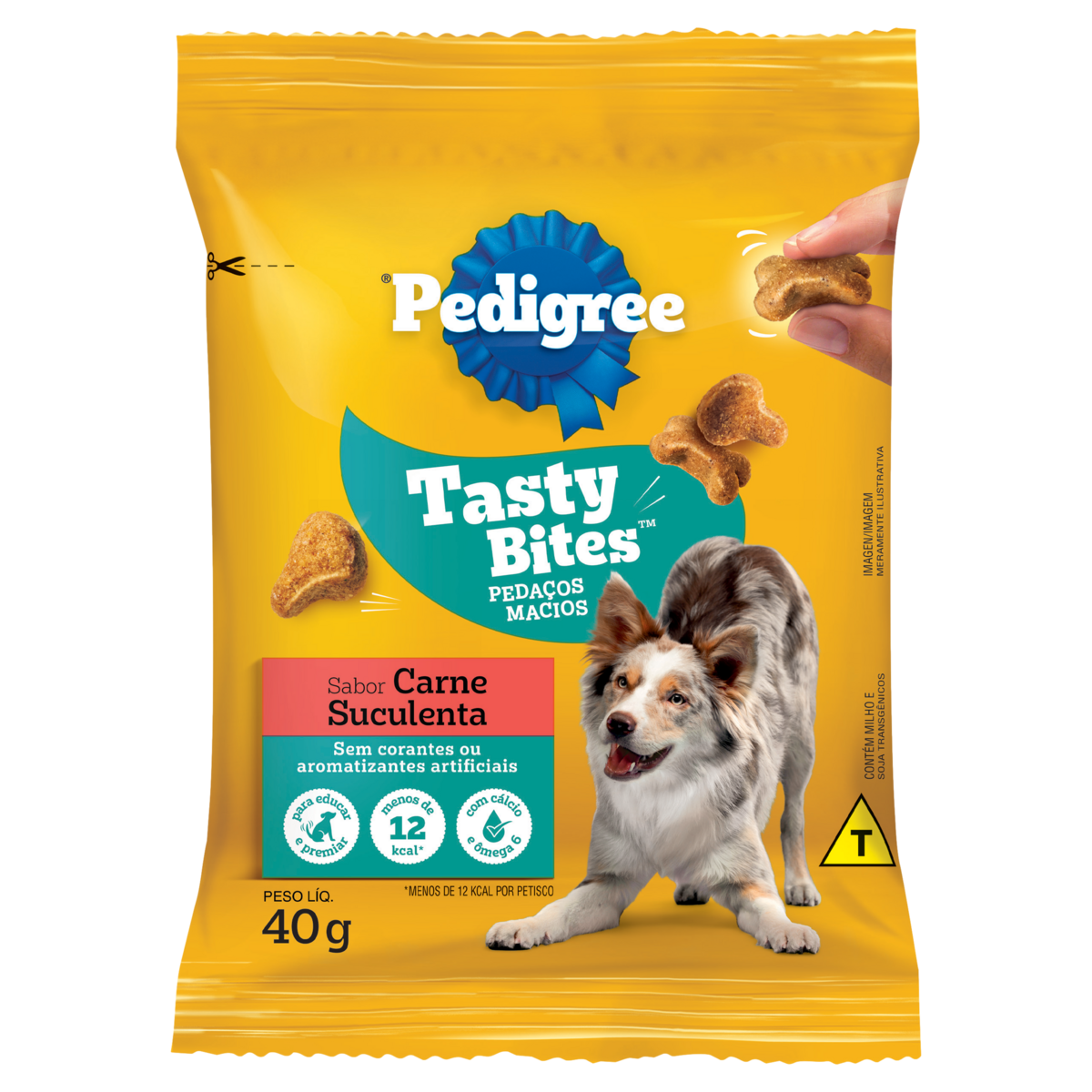 Petisco para Cães Adultos Carne Pedigree Tasty Bites Pacote 40g
