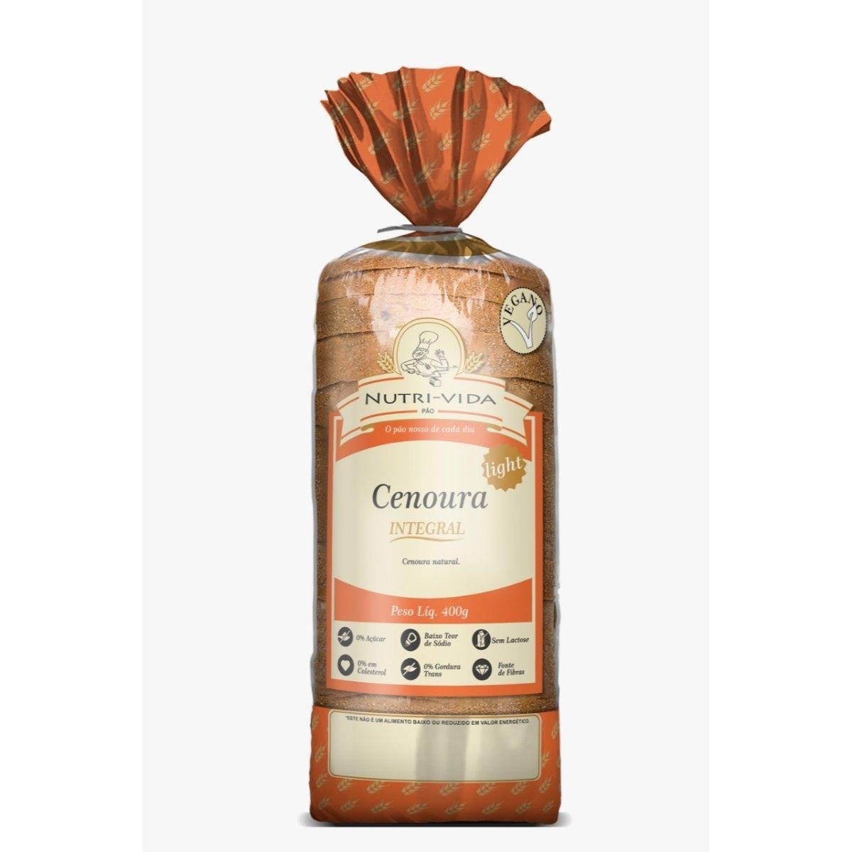 Pão Integral 60,6% Vegano Cenoura 400g