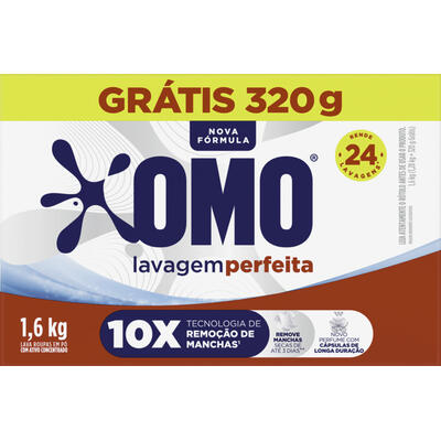 Lava Roupas em Pó Omo Lavagem Perfeita 1,6kg