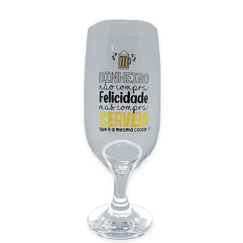 Taça Floripa Happy Beer Dinheiro Não Compra Felicidade 300ml
