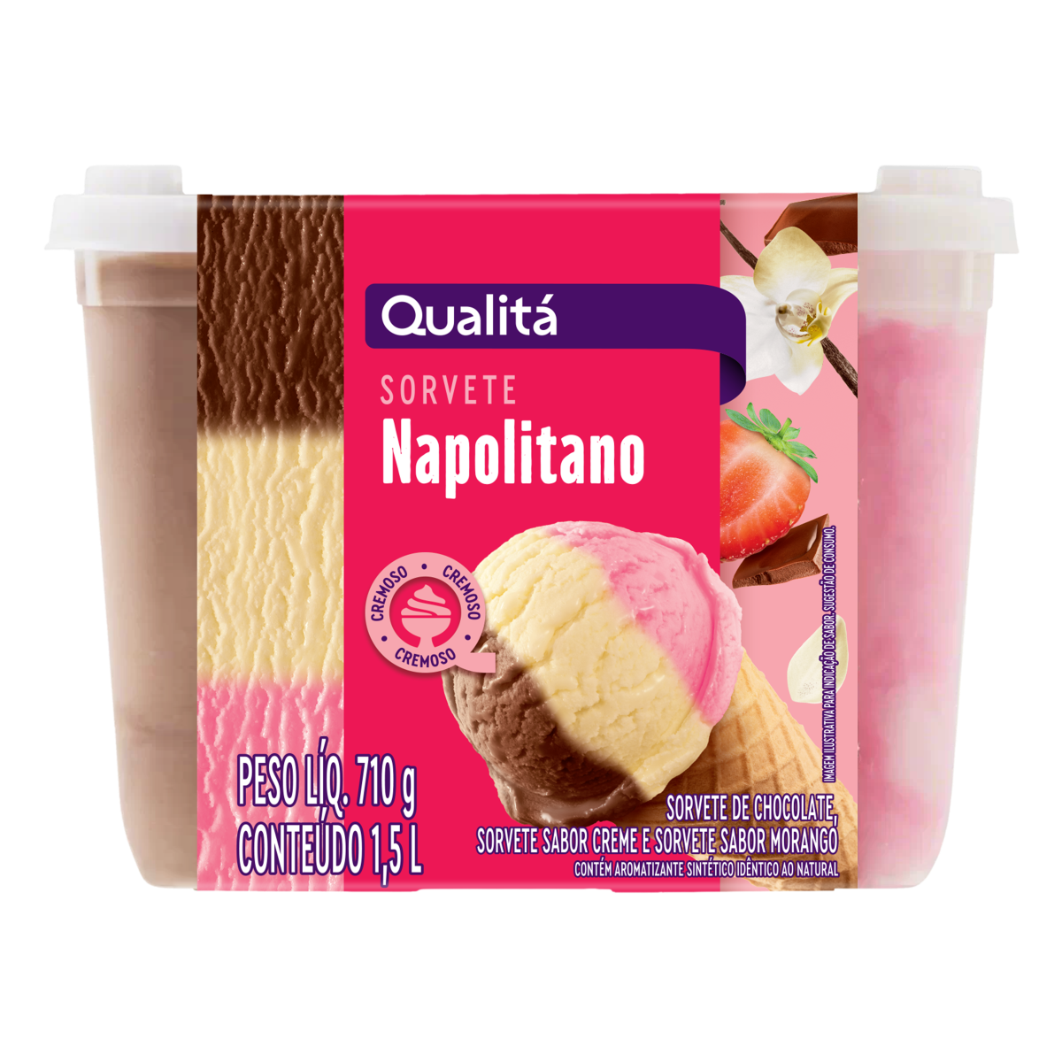 Sorvete Napolitano Qualitá Pote 1,5l