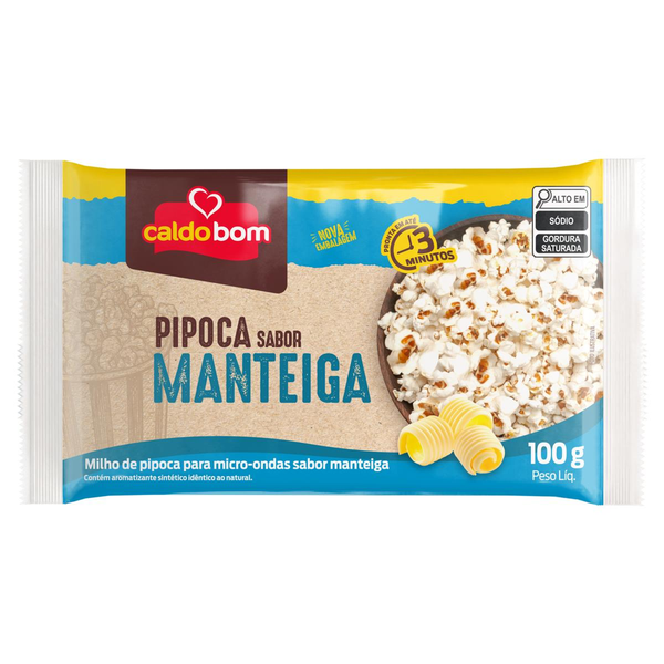 Milho de Pipoca para Micro-ondas Caldo Bom 100g - Manteiga