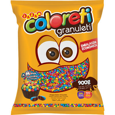 Confeito de Chocolate Coloreti Jazam Granuleti 900g