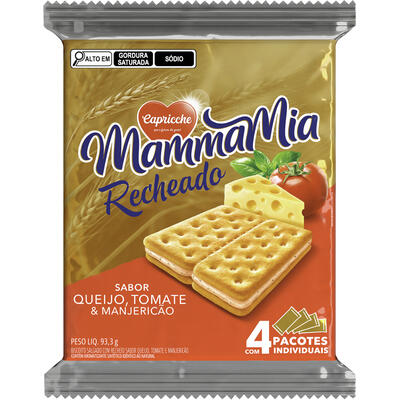 Biscoito Recheado Mamma Mia Queijo e Tomate 93,3g
