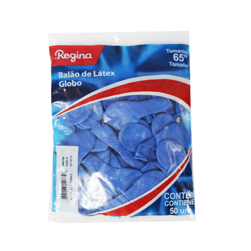 Balão Regina Liso Azul C/50 Un