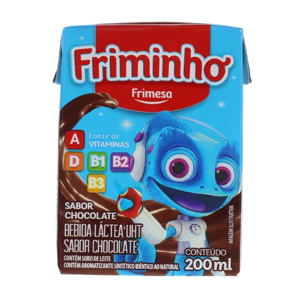 Bebida Láctea Friminho 200ml - Chocolate - Com 3 Unidades - TP
