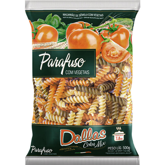 Macarrão Dallas Color Mix Parafuso 500g