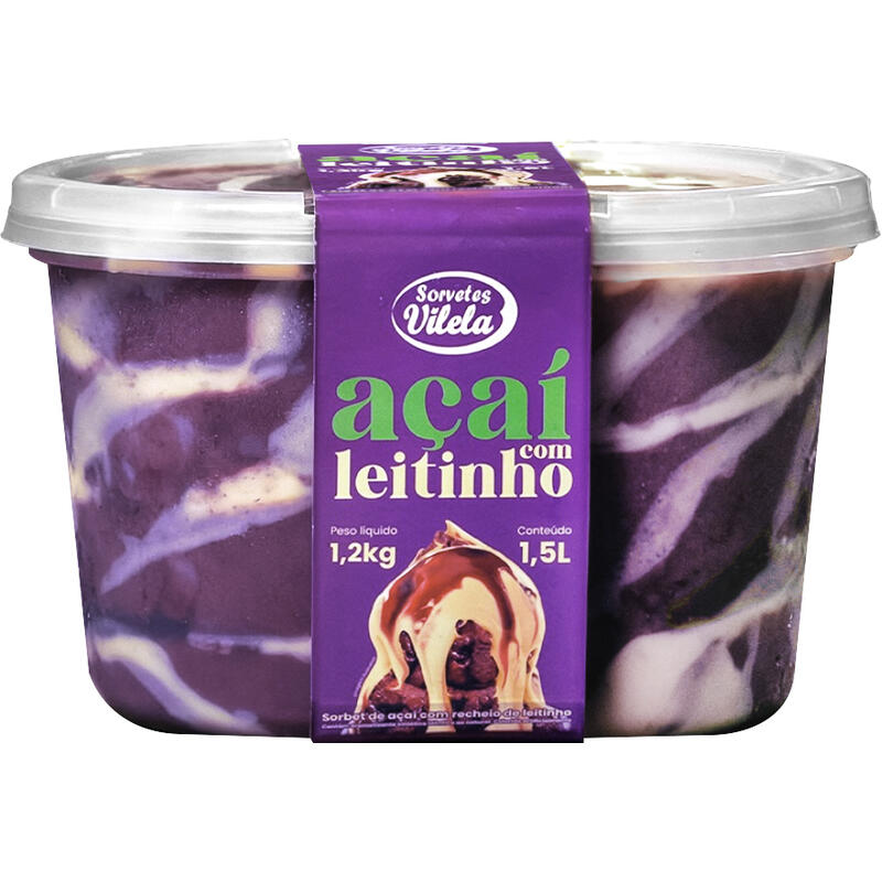 Açaí Vilela Congelado Leitinho 1,5L