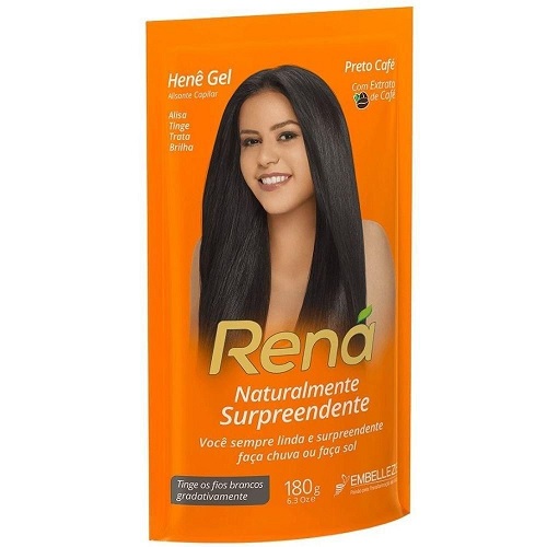 Alisante Tinge Hene Gel Preto Café Rená 180g