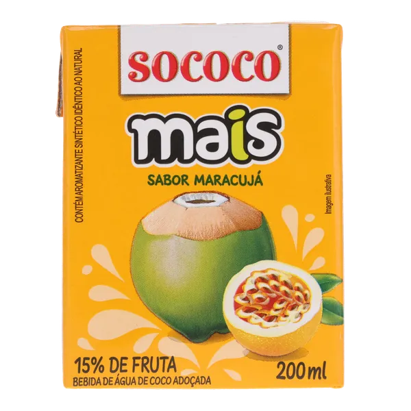 Água de Coco Sococo 200ml - Maracujá - TP