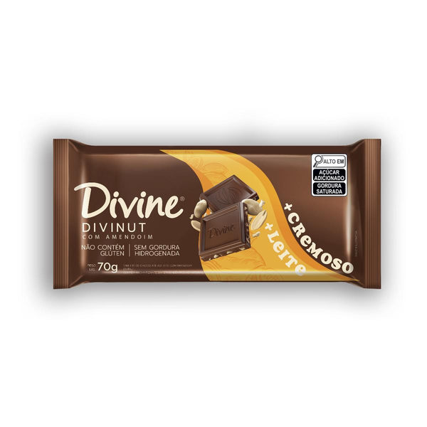 Chocolate DIVINE Divinut com Amendoim sem Glúten 70g