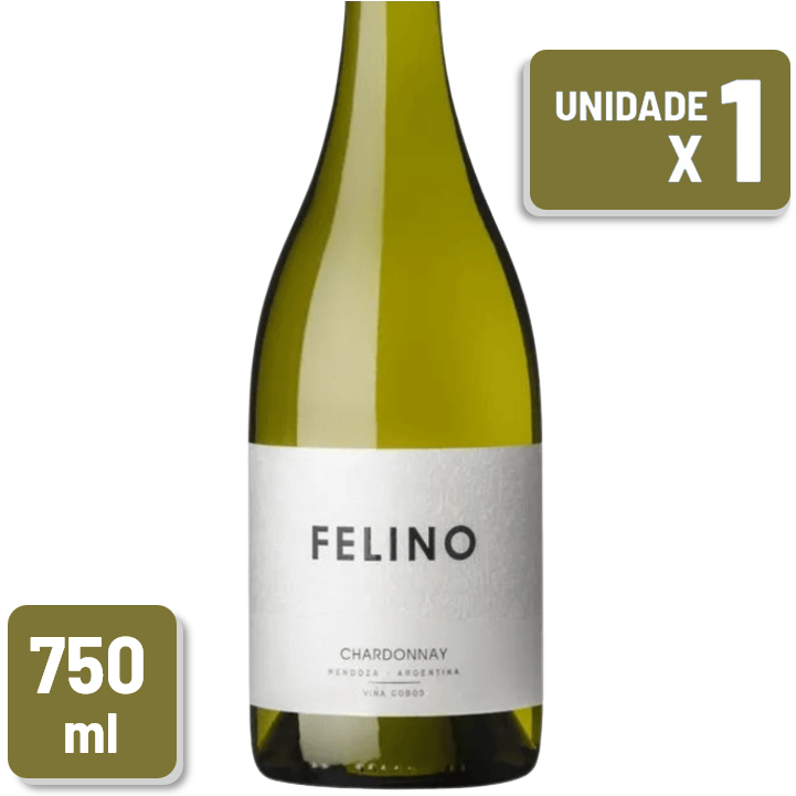Vinho Felino Branco Seco Chardonnay Garrafa Vidro 750ml