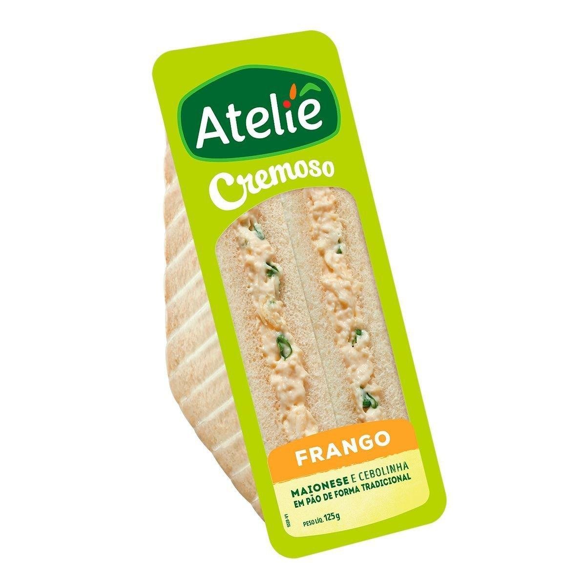 Sanduíche ATELIÊ Sabor Frango Cremoso Pacote 125g