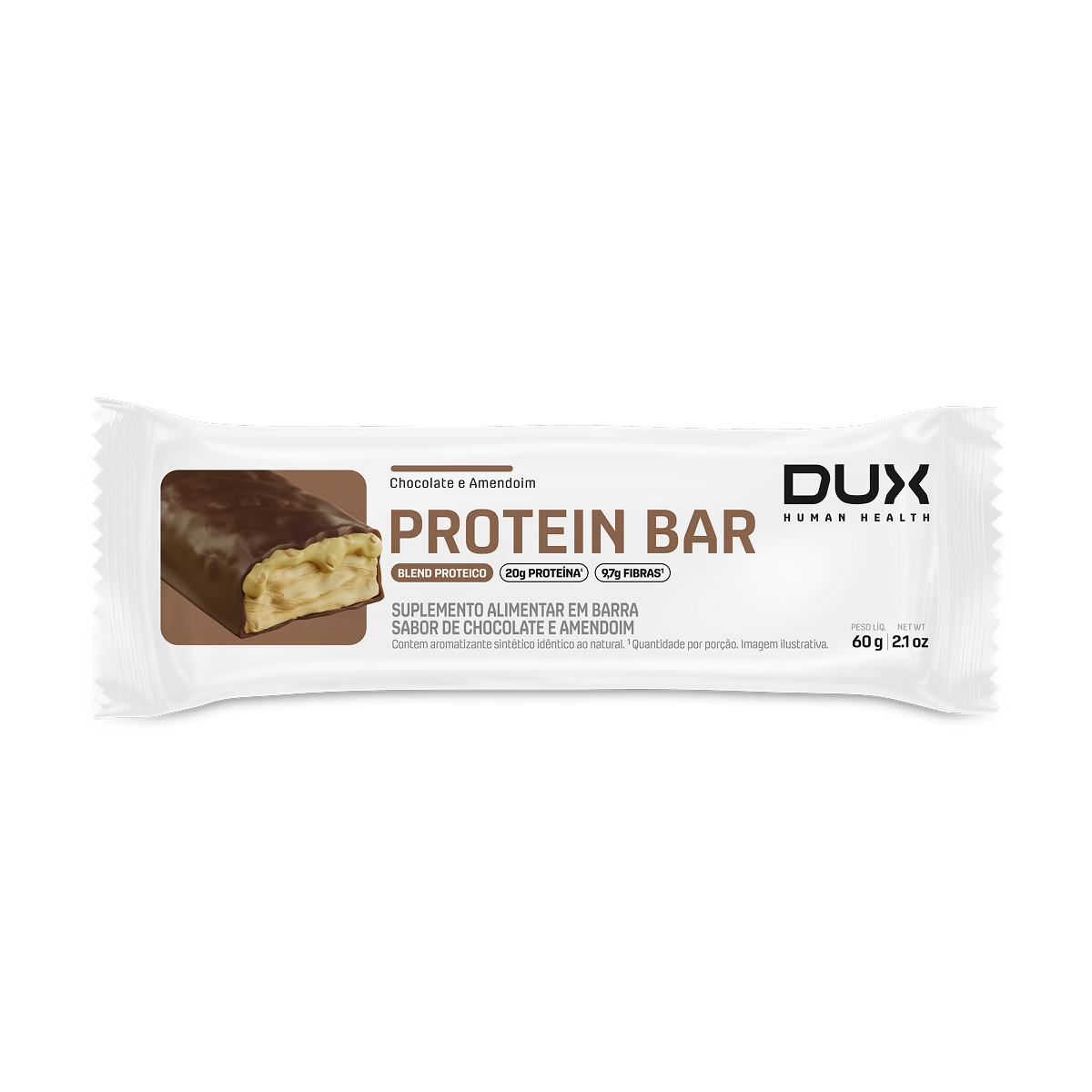 Barra de Proteinas Dux Chocolate e Amendoim 60 G