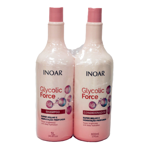 Kit Shampoo 1l + Condicionador 800ml Inoar Glycolic Force